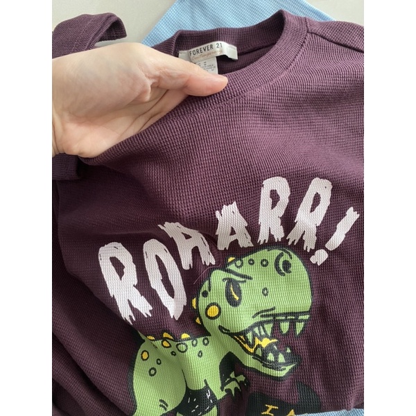 Áo nữ f21 vnxk croptop tay lỡ form rộng khủng long dino freesize oversize bigsize thun xuất khẩu