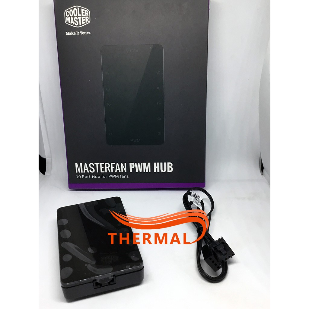 Bộ chia quạt Cooler Master Masterfan PWM Hub - 10 chân cắm 4 pin, hỗ trợ điều tốc, nguồn SATA, tăng chân cắm thùng máy