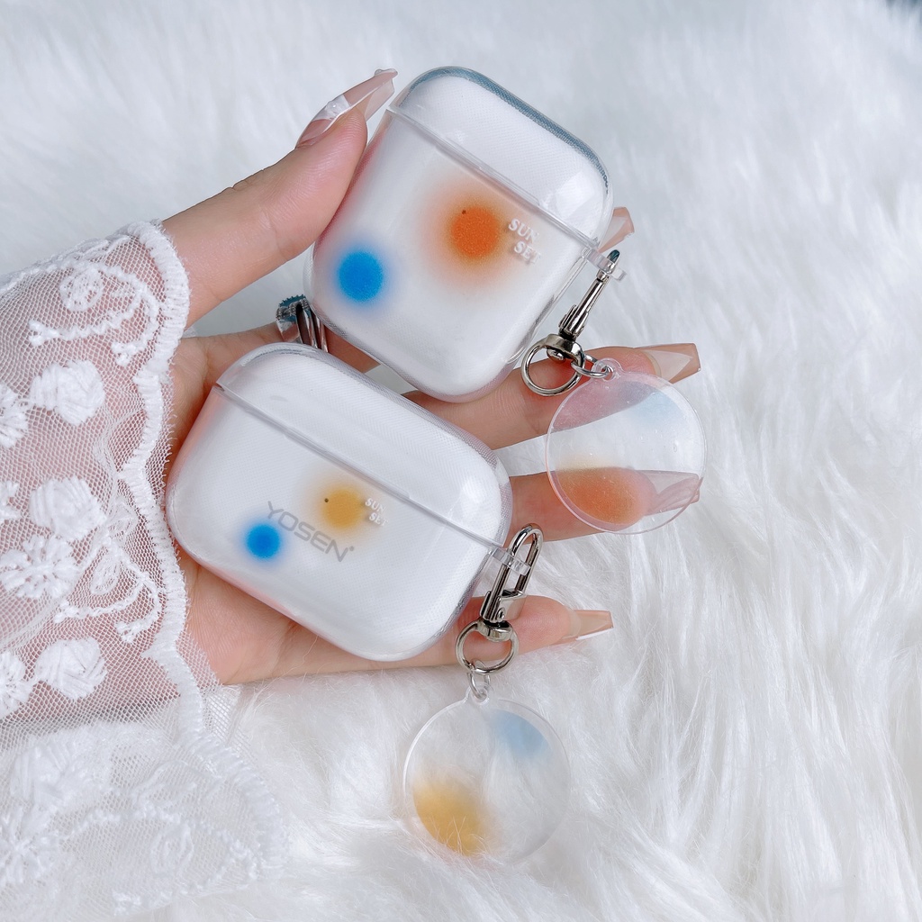 Vỏ Bảo Vệ Hộp Sạc Tai Nghe AirPods3 AirPods3 Họa Tiết Hoàng Hôn/ Hoa Hướng Dương Màu Trong Suốt Dễ Thương