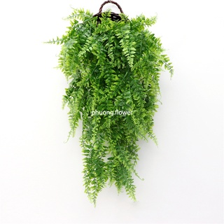 Cụm dây leo lá dương xỉ giả treo tường dài 80cm gồm 5 đầu 69 lá nhựa dùng trang trí nhà cửa decor treo tường ban công