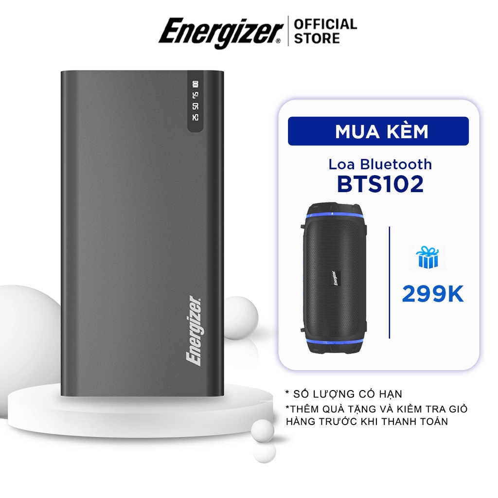 Sạc dự phòng Energizer 10.000mAh UE10047PQ - Tích hợp sạc nhanh đa nền tảng, sạc nhanh 2 chiều USB-C - Hàng chính hãng