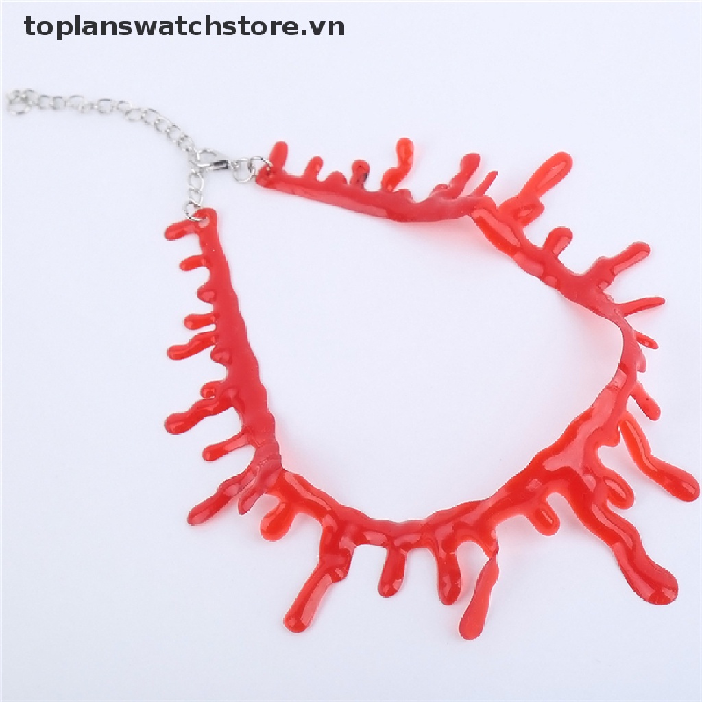 Toplanswatchstore Vòng Cổ Choker Đính Hạt Máu Đỏ Phong Cách Punk Rock Hóa Trang Halloween