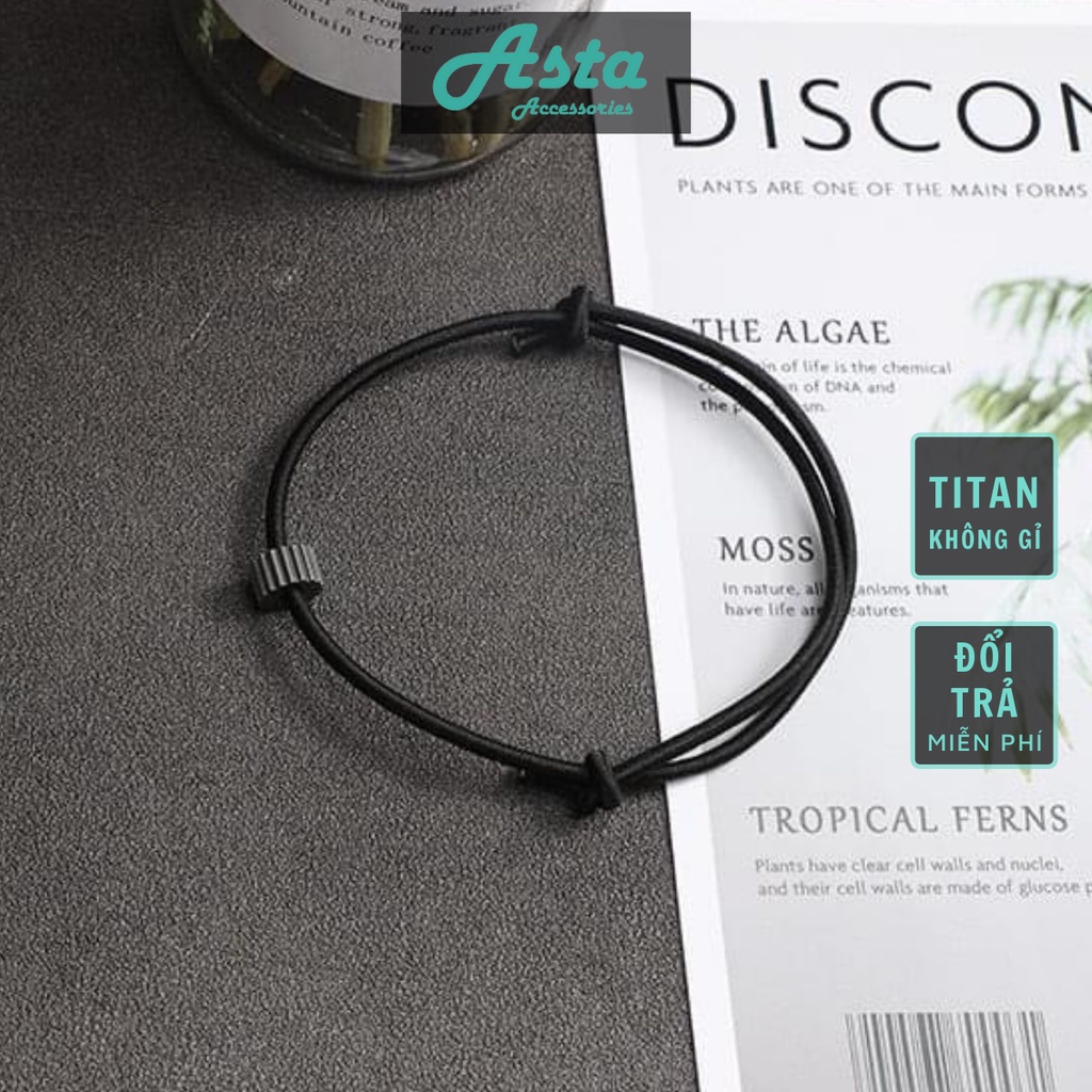 Vòng Tay Nam Lắc Tay Unisex Thời Trang Vòng Tay Nam Nữ Basic Asta Accessories Màu Bạc Đen - Vòng Tay Cylin