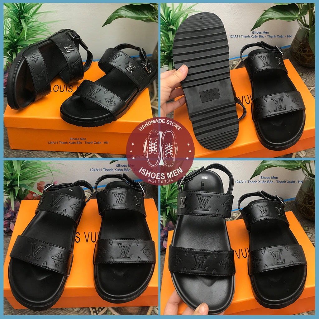 Dép Sandal Nam, Dép quai hậu nam LV D&amp;G da thật đế cao su cao cấp bảo hành 12 tháng
