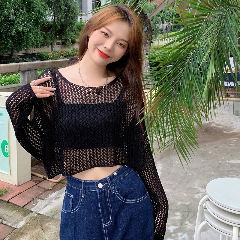 Áo khoác ZHELIHANGFEI dệt kim tay dài dáng rộng chống nắng dễ phối đồ tùy chọn màu sắc