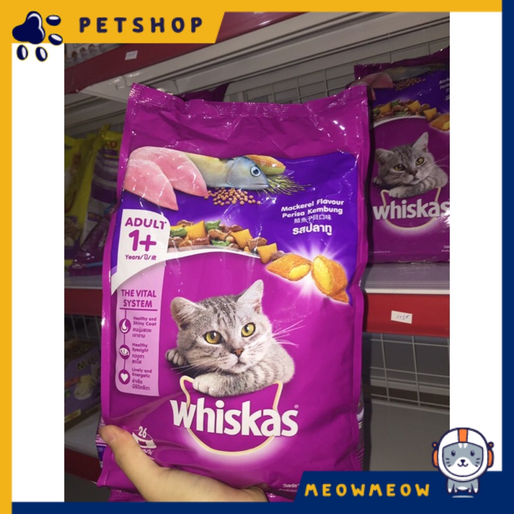 Hạt cho mèo Whiskas cho mèo lớn | Túi 1.2KG | Hạt dinh dưỡng khô cho mèo.