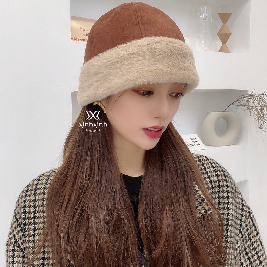 Mũ, nón Miki lót lông trẻ trung năng động kiểu dáng Hàn Quốc - Xinh Xinh Accessories