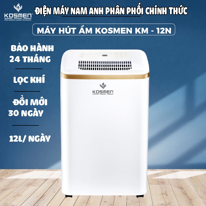 Máy hút ẩm thương hiệu Đức KOSMEN, sấy quần áo, khử mùi, diệt khuẩn, thanh lọc không khí, chính hãng
