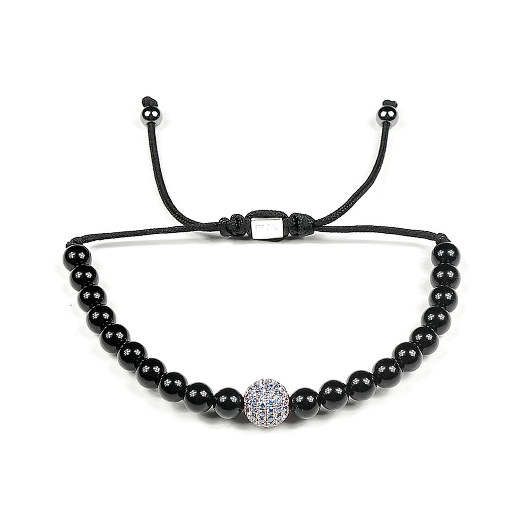 Vòng đá Jetblack 6mm + Neora Charm