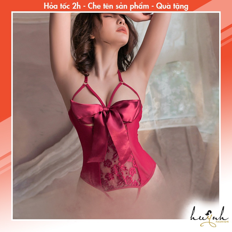 Bodysuit Ren Sexy Phối Nơ Hở Đũng Quyến Rũ - B17