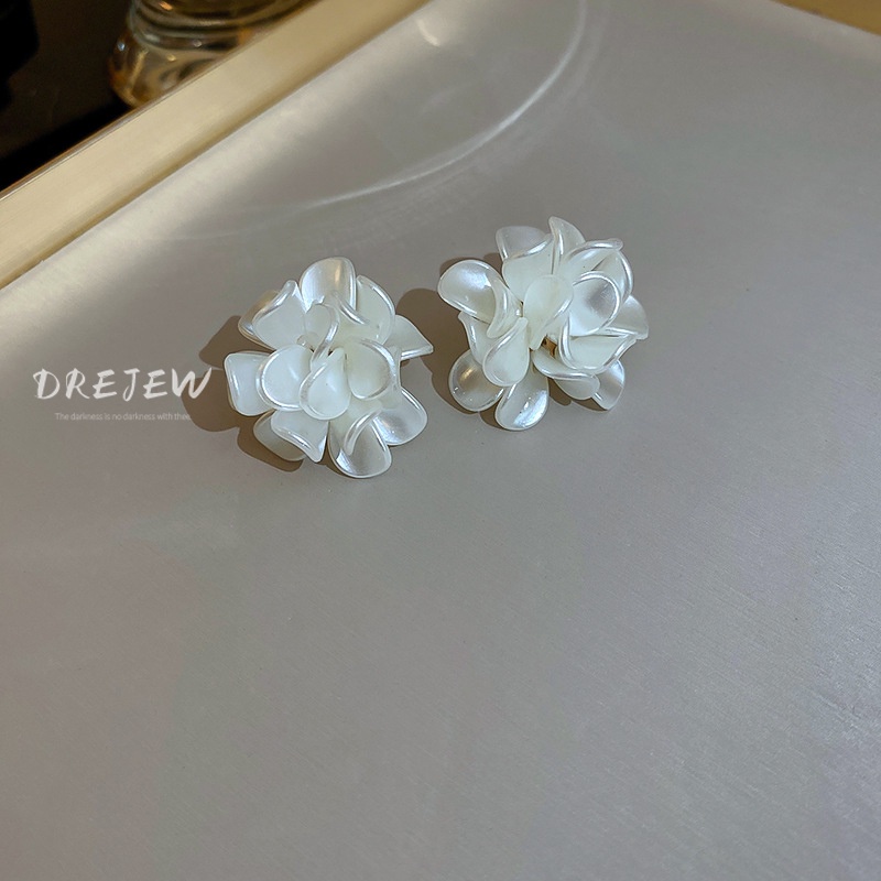DREJEW Khuyên Tai Bạc Nhỏ Xinh Hình Hoa Phong Cách Mori Thời Trang Cho Nữ