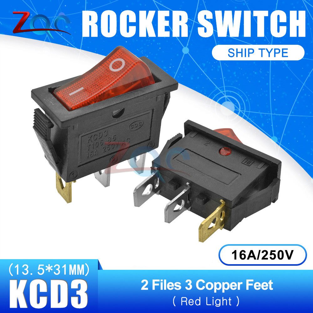 Công tắc bật/ tắt Kcd3 2 3 vị trí 2 Pin 3pin 2pin 16a/ 250v 15a/ 250v Ac chống thấm nước tiện dụng