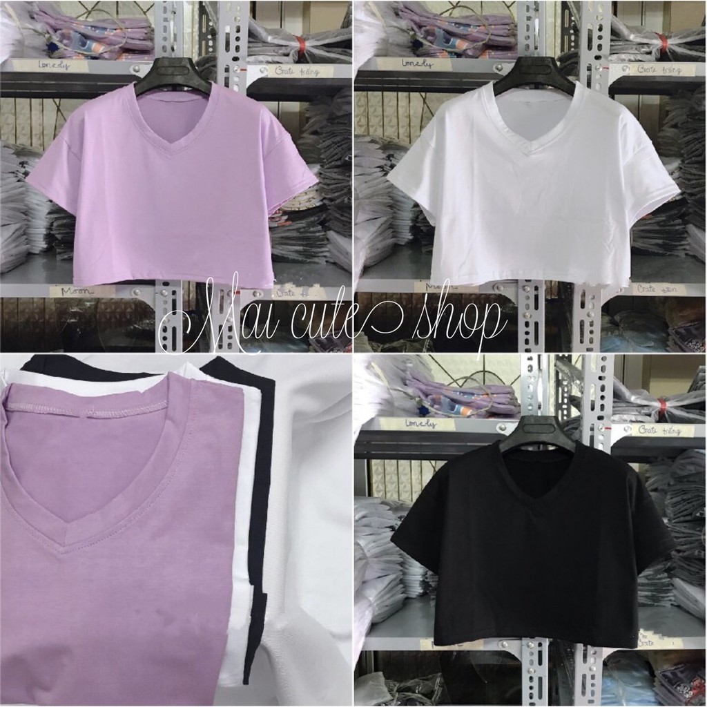 Áo Croptop CỔ TIM TRƠN 01 Nữ maicuteshop