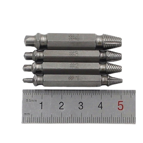Bộ 4 mũi khoan đa năng 2 đầu khoan tháo rút phá lõi xoắn lấy ốc vít hỏng bu lông gãy tạo ren kim loại gỗ tường sắt thép