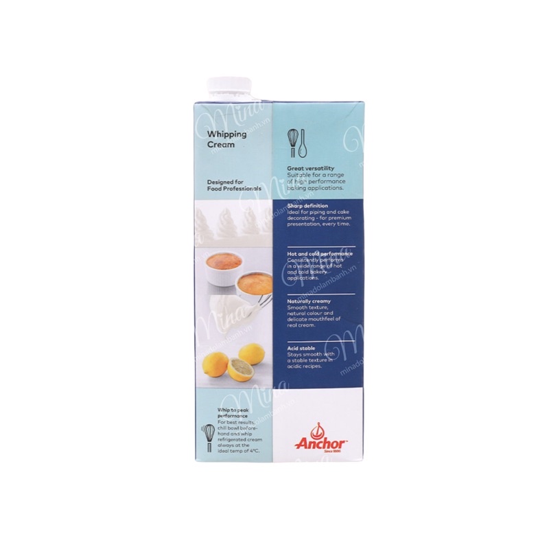 Kem sữa tươi Whipping Cream Anchor 1L - [Chỉ ship Hoả Tốc Hà Nội]