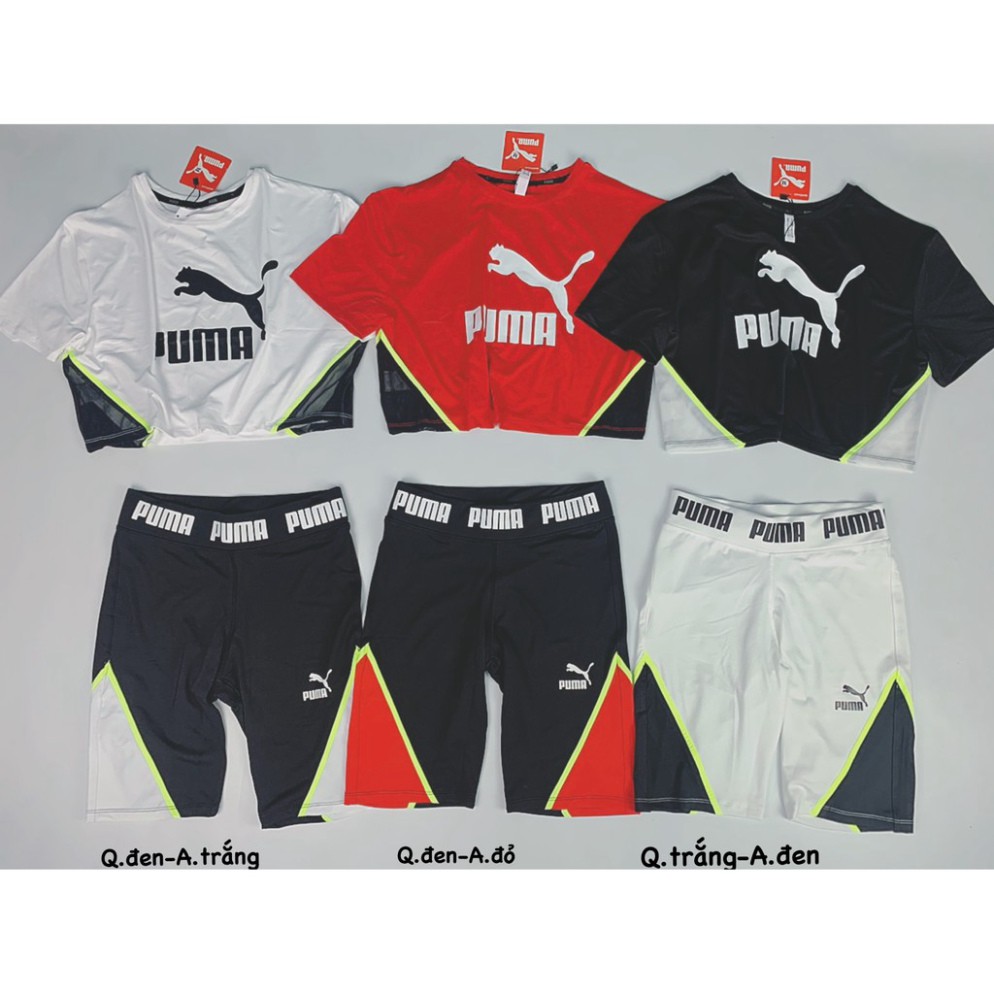 Set Thể Thao Nữ PM Quần Lỡ Biker Áo Croptop Form Rộng Siêu Kute