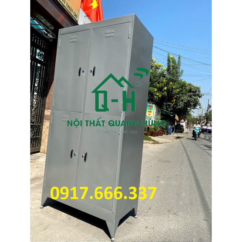 TỦ HỒ SƠ SƠN DẦU 4 CÁNH CỬA MÀU XÁM GHI - HÌNH ẢNH THỰC TẾ