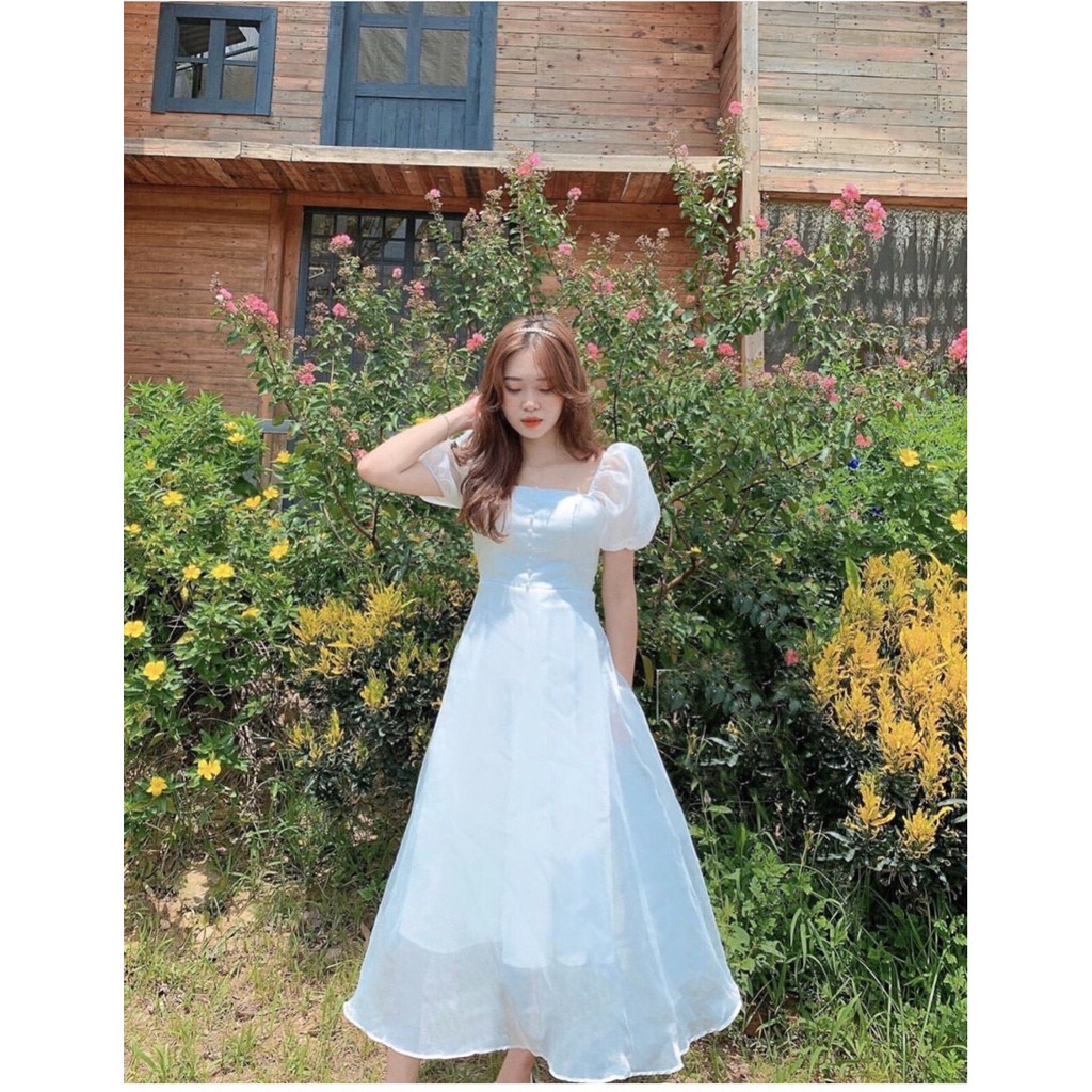 Đầm Dự Tiệc Công Chúa Tay Phồng Nút | BigBuy360 - bigbuy360.vn