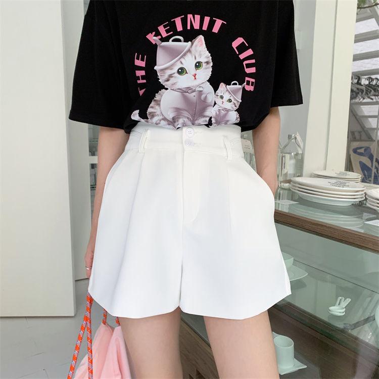 Quần short nữ cạp cao ống rộng ZENA 2 khuy vải tuyết mưa đẹp Q145