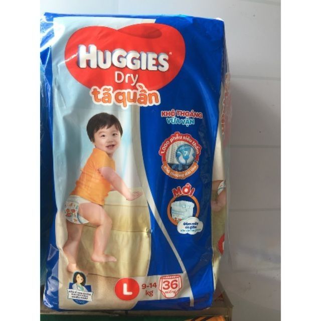 Tã quần/ Bỉm quần HUGGIES size L - 36 miếng ( tặng thêm 4 miếng )