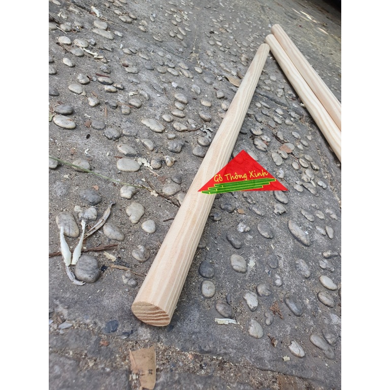 Thanh gỗ tròn phi 2cm dài 60cm bằng gỗ thông láng mịn đẹp phù hợp trang trí,cây treo quầ áo,chế cháo vật dụng trong nhà