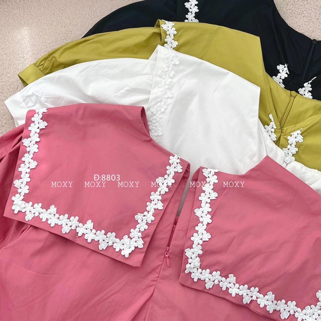 SP008803-Đầm cổ viền hoa