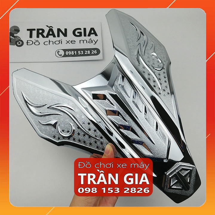Ốp mặt nạ trước xe AB airblade 2016-2017-2018-2019 xi inox cacbon carbon - phụ kiện trang trí đồ kiểng