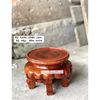 Kỷ tròn, đôn kê bát hương dáng cao gỗ hương, kỷ váy đế tròn kê chậu cây lư hương