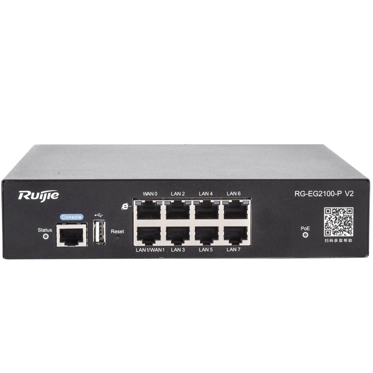 Thiết bị cân bằng tải thông minh 300 user, 8 Poe, 2 WAN Ruijie RG-EG2100-P V2 2100P