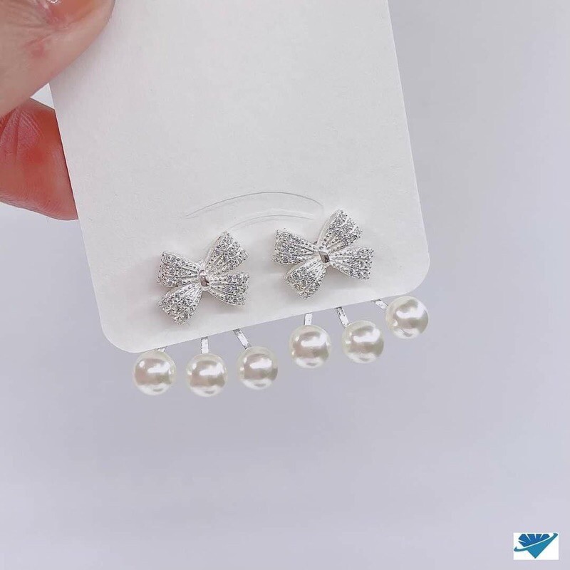 Bông tai nơ siêu xinh bạc ta cho nữ