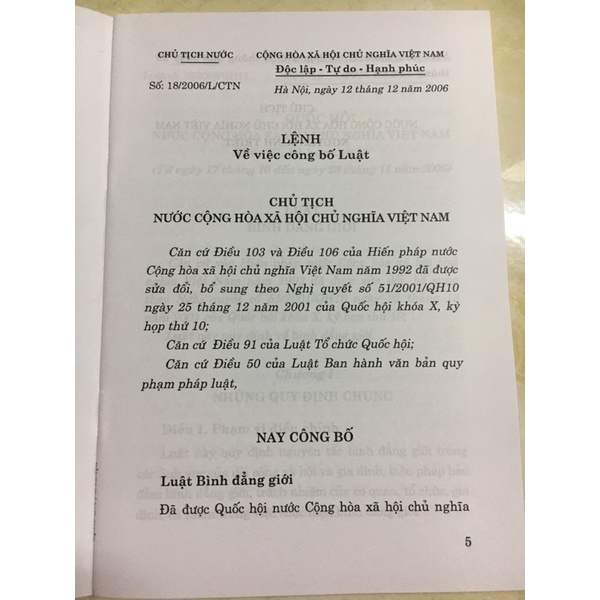 Sách - Luật bình đẳng giới (Hiện hành) (NXB Chính trị quốc gia Sự thật) | BigBuy360 - bigbuy360.vn