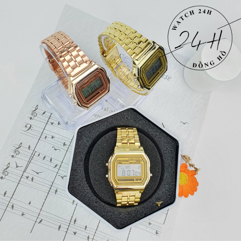Đồng hồ nữ WATCH24H, dây thép ko gỉ nhiều màu cho các bạn trẻ