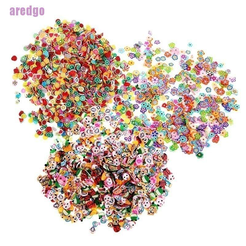 [Hàng mới về] Túi 1000 miếng dán trang trí móng tay nghệ thuật DIY kiểu dáng trái cây hoạt hình 3D đáng yêu