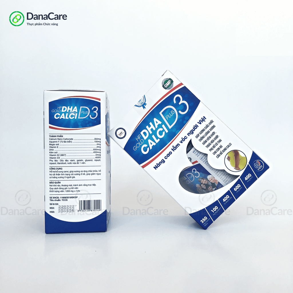 Viên uống Canxi, DHA, vitamin D3 cho người lớn Lọ 60 viên
