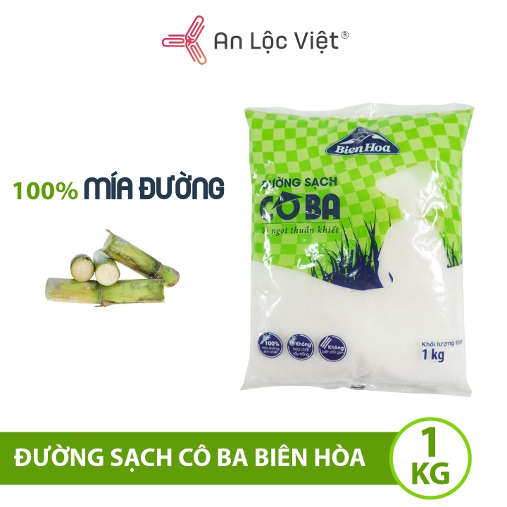 Gói 1KG Đường phèn trắng Cô Ba Biên Hòa thương hiệu được tin dùng của tập đoàn TTC