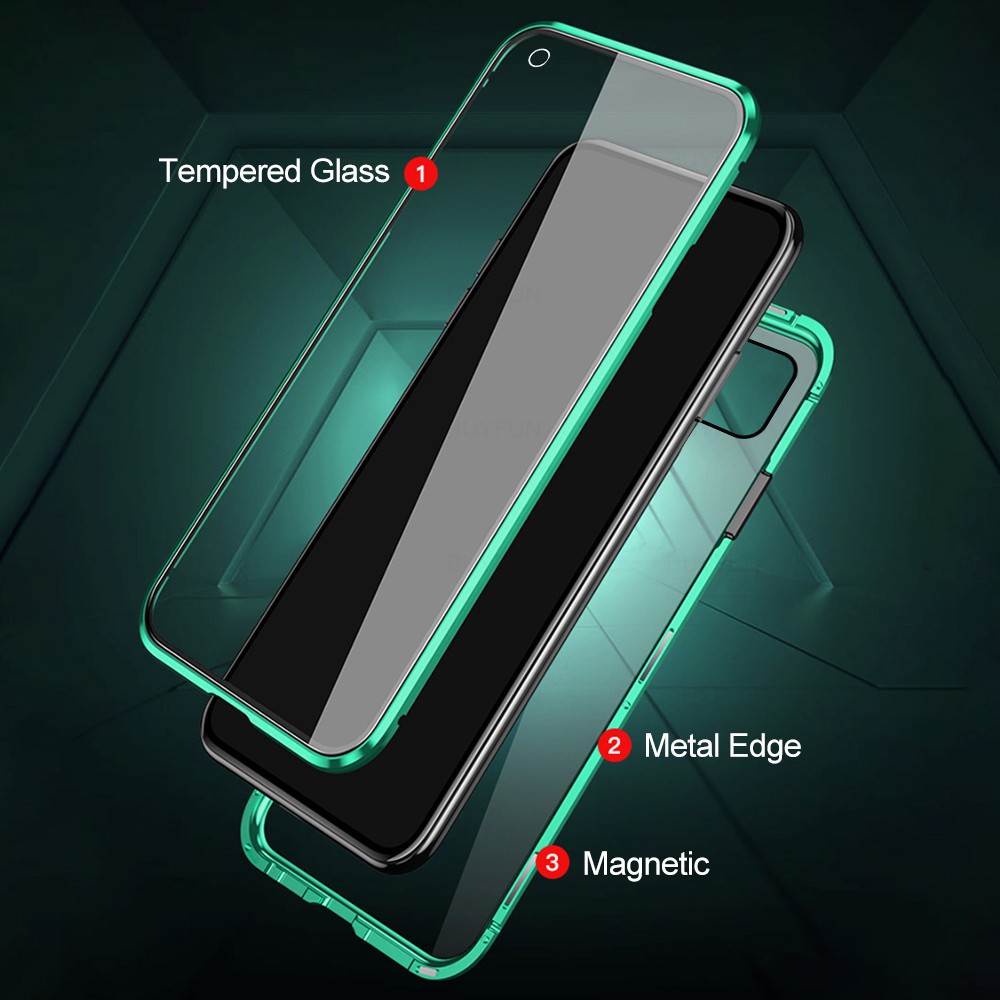 360 Magnetic Adsorption Metal Case Xiaomi Redmi 9T Redmi Note 10 Pro Double-sided Glass Cover Casing 2021