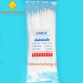 Combo 2 túi dây thít nhựa 30cm 4x300 màu trắng loại thường (túi 250c)