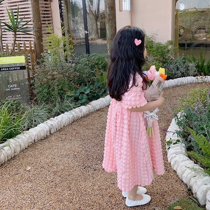 Đầm Công Chúa Tay Phồng Xinh Xắn Cho Bé Gái