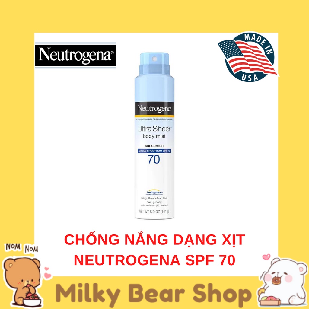 [MỸ] KEM XỊT CHỐNG NẮNG BODY MIST SUNSCREEN BROAD SPECTRUM 70 SPF