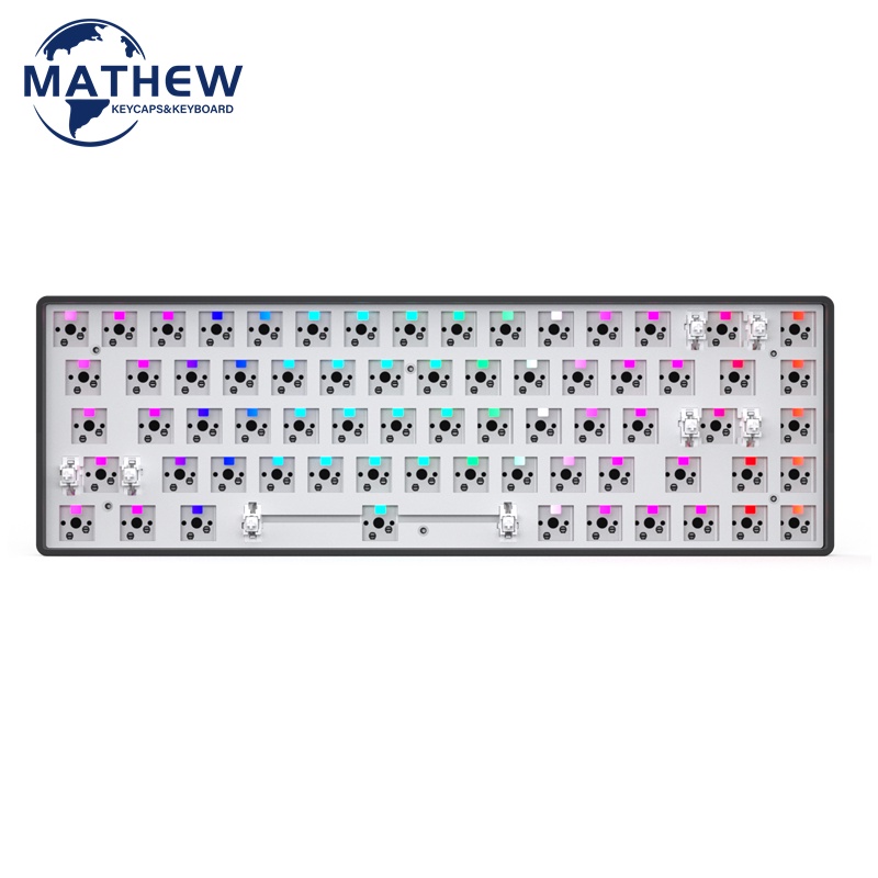 【Ready Stock】MK68 Layout  Mechanical Keyboard Kit RGB Light Bluetooth 2.4g/wired Three-mode Hot-swappable 68keys