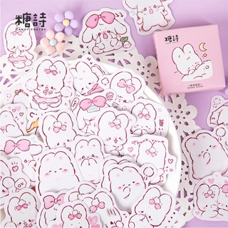 Set 45 miếng dán hình thỏ dễ thương dùng trang trí nhật bản