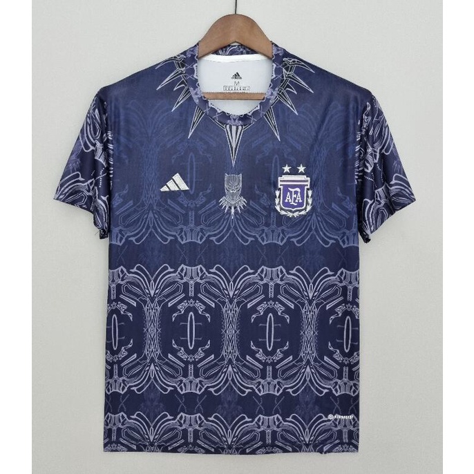 Áo Tập Luyện Đá Banh Màu Xanh Đen Đội Tuyển Argentina 3 Sao 2022 2023 S-XXL
