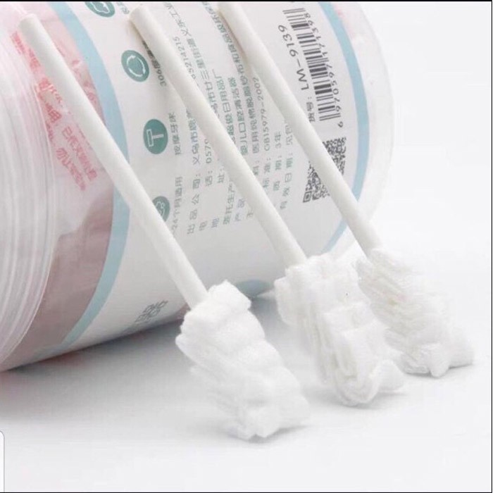 [Haobaby2018] Que Gạc rơ lưỡi V- vệ sinh răng lưỡi miệng cho bé 30 gói