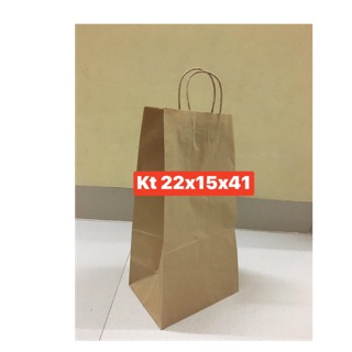 Combo 50/100 túi giấy xi măng có quai Kt  22x15x41