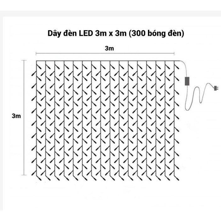 Đèn led nháy thả rèm 3m x 3m 12 dây