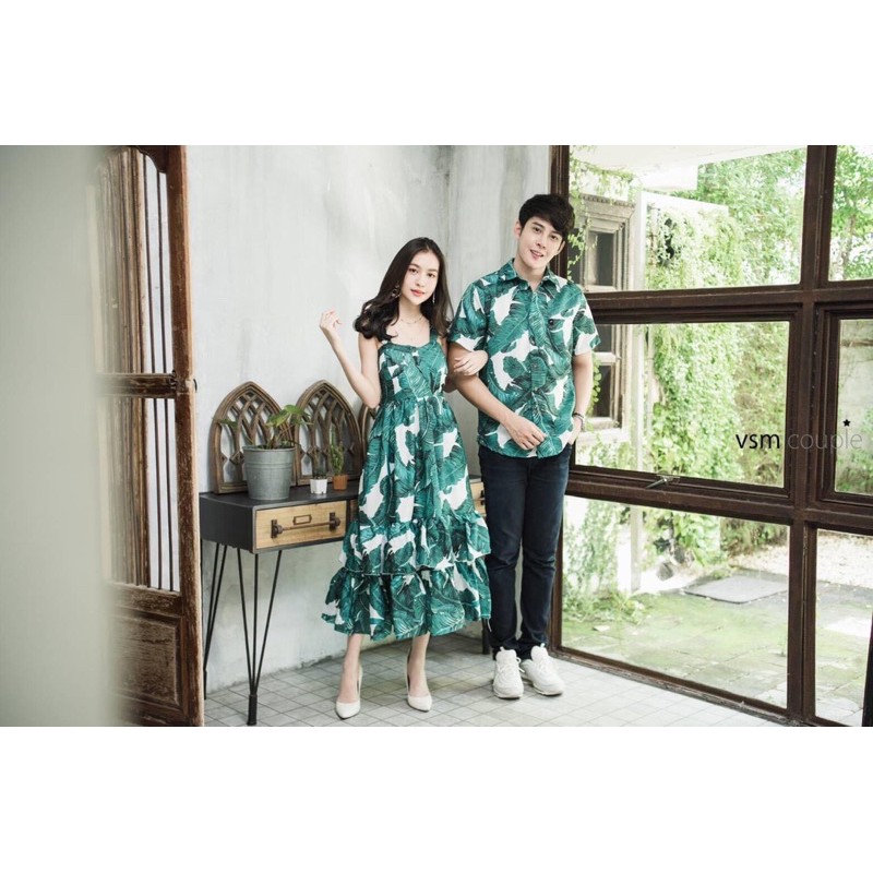 (Có BIGSIZE nữ 75kg nam 90kg) Áo váy đôi đi biển vải kate polyn mềm mát đẹp Forever Couple Fc1604