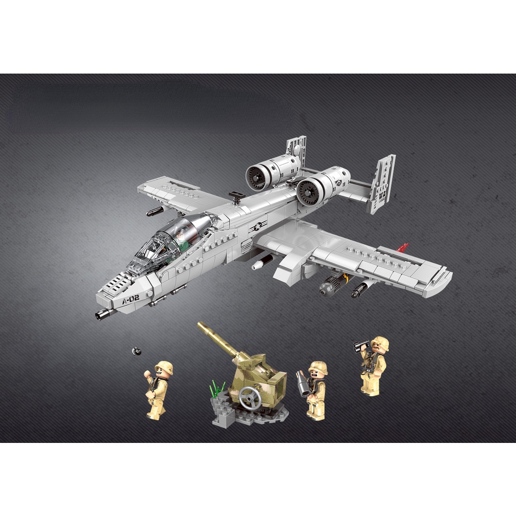 961 Mô Hình Lắp Ráp Máy Bay Chiến Đấu MOC WW2 A-10 Thunderbolt Hog Mới