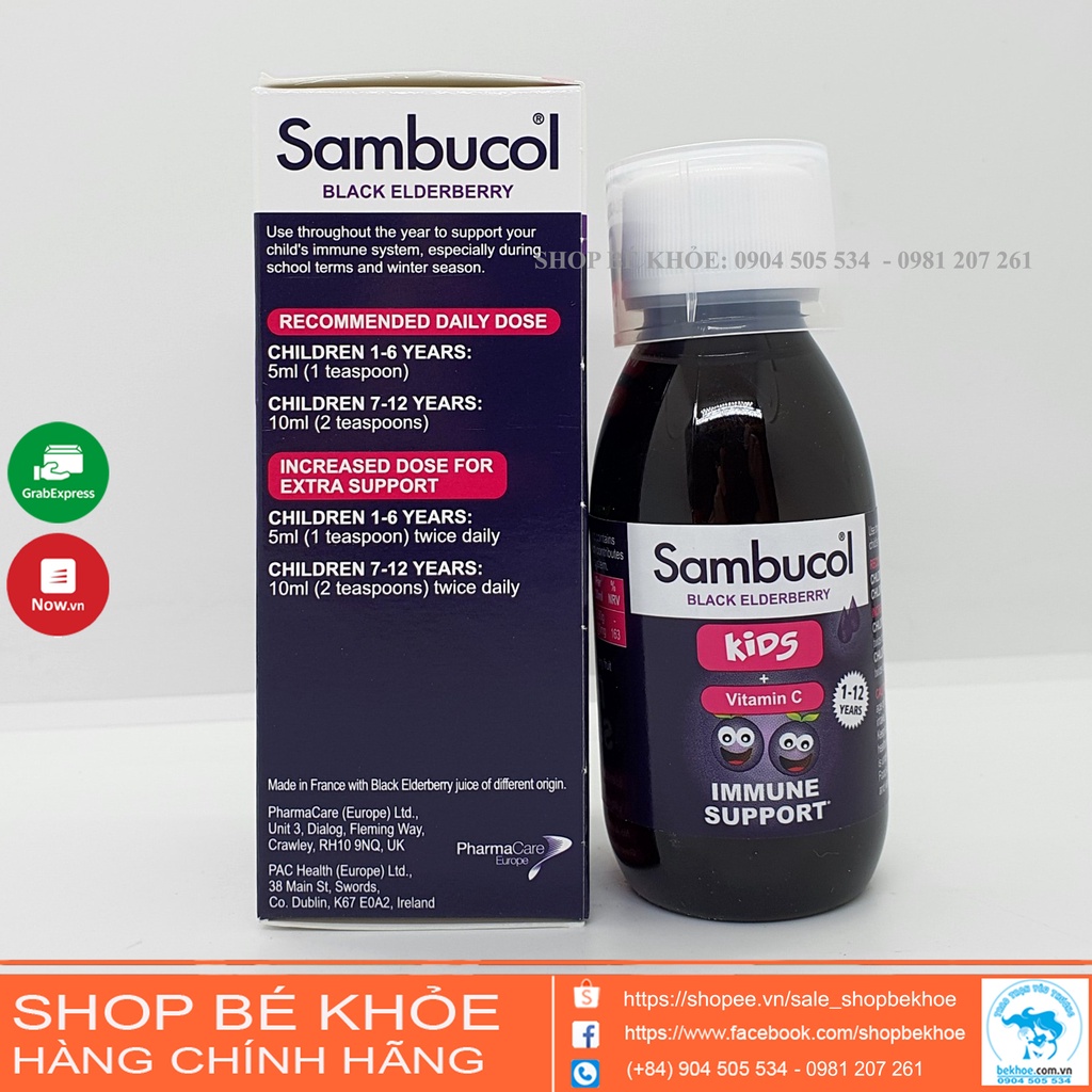 Sambucol - Siro tăng đề kháng Sambucol Black Elderberry Liquid : Anh