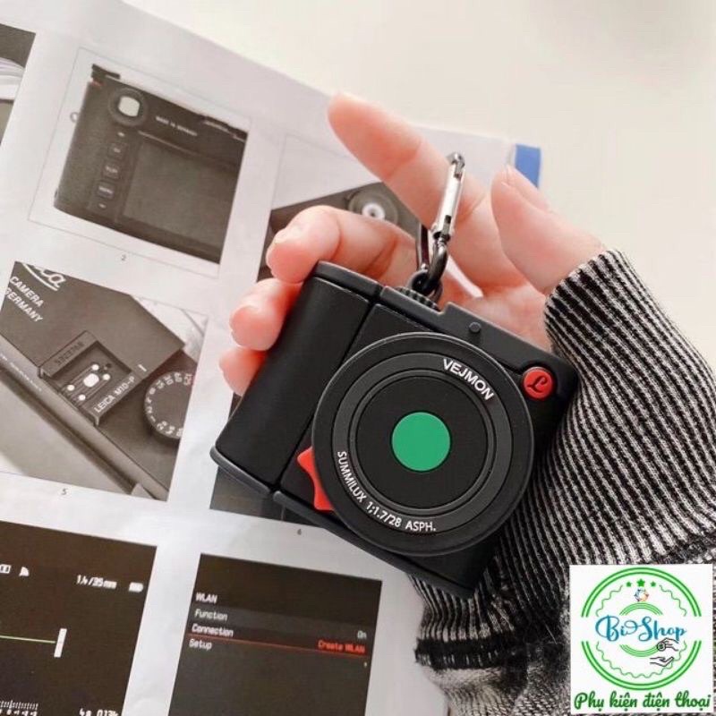 💥 Tặng kèm móc sắt 💥   Case bao airpod silicon 1 2 Pro 3 Máy ảnh Leica -Vỏ bọc đựng tai nghe không dây i11 i12 ..AirPods