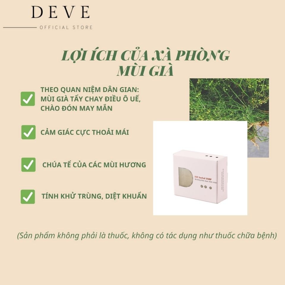 ( DEVE SOAP ) Xà phòng thảo dược tinh dầu MÙI GIÀ giúp